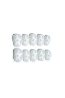 Set of white plastic components press-on nails with a star pattern